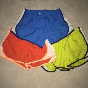3 colorful Nike shorts
